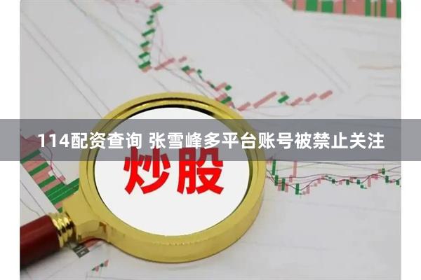 114配资查询 张雪峰多平台账号被禁止关注