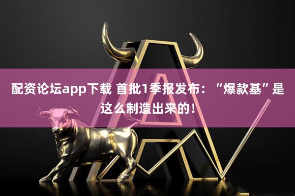 配资论坛app下载 首批1季报发布：“爆款基”是这么制造出来的！