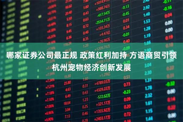 哪家证券公司最正规 政策红利加持 方语商贸引领杭州宠物经济创新发展